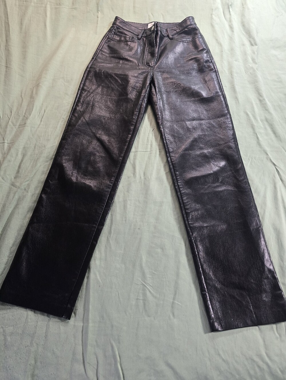 Wilfred Women Black Faux Leather Pants Size 10